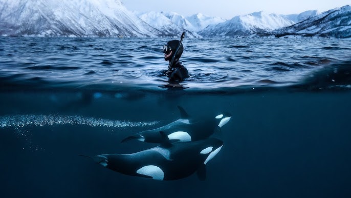 Szemtől szemben a kardszárnyú delfinekkel: tél Norvégiában